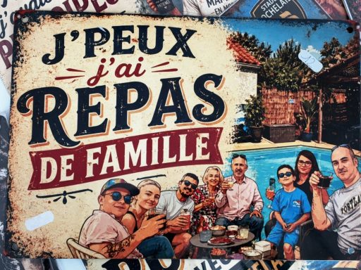 Plaque Apéro de famille personnalisée Plaque personnalisée J'peux pas j'ai apéro de famille