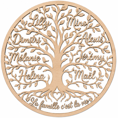 Arbre de vie personnalisé Arbre de vie familial personnalisé en bois avec prénoms